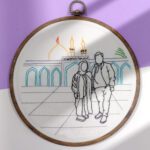 دیوارکوب گلدوزی یادبود چهره (قابل تغییر)