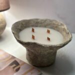 شمع کاسه ای پاپیه ماشه با پایه