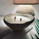 شمع کاسه ای پاپیه ماشه بدون پایه